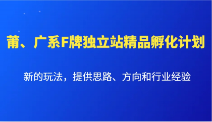 莆、广系F牌独立站精品孵化计划，新的玩法，提供思路、方向和行业经验-颜夕资源网-第12张图片