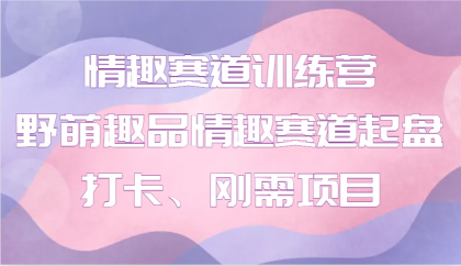 情趣赛道训练营 野萌趣品情趣赛道起盘打卡、刚需项目-颜夕资源网-第12张图片