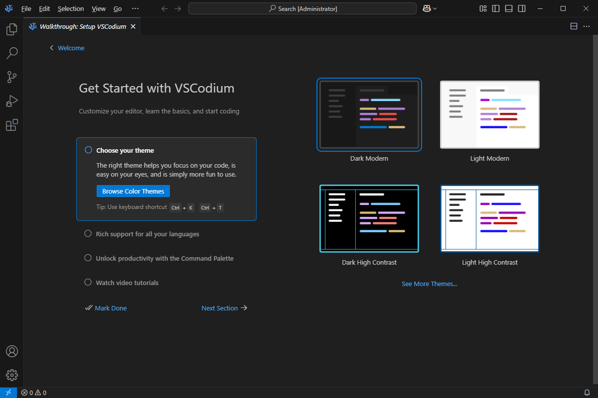 VSCodium 开源代码编辑器 v1.97.0.25037 中文绿色版